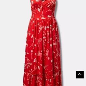 Torrid Red Floral Maxi Dress